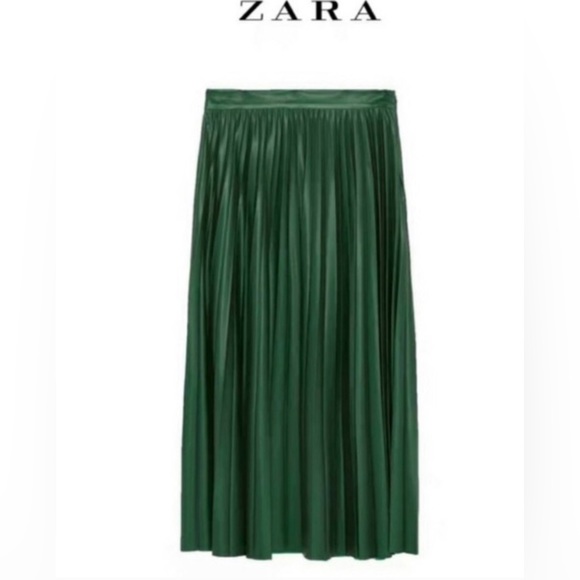 ZARA Green Pleated Skirt - Picture 13 of 15
